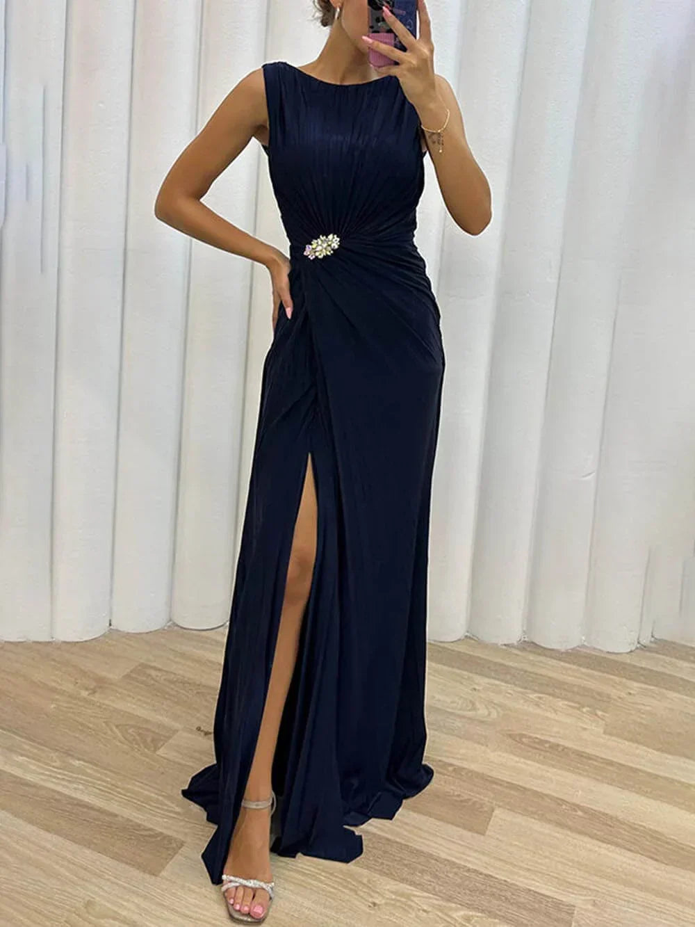 Davina | Maxi Evening Dress with Pleats