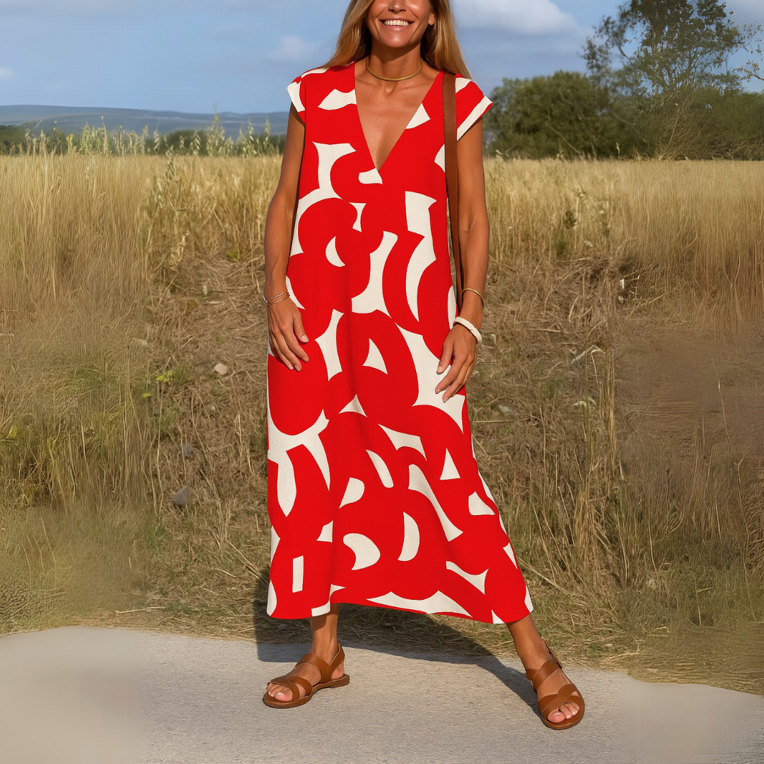 Laura | Maxi dress with artistic print