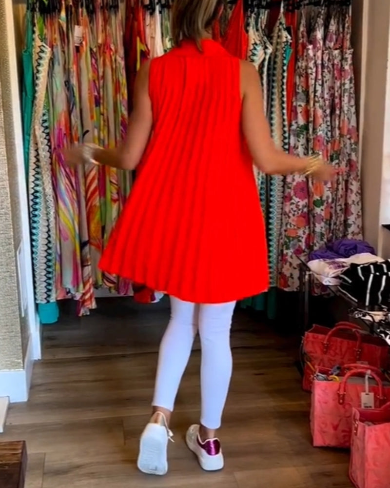 Taylor | Sleeveless Top with Ruffles and Lapels