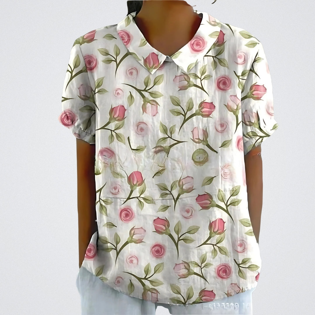 Valentine™ | Lina - Blouse en lin floral