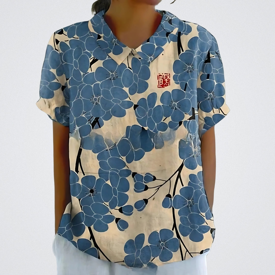 Valentine™ | Lina - Blouse en lin floral