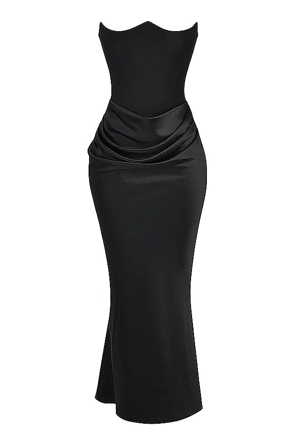 Victoria | Sophisticated Black Maxi Dress