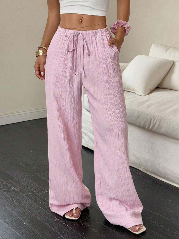 Flirla Casual | Versatile Solid Colour Wide-Leg Pants