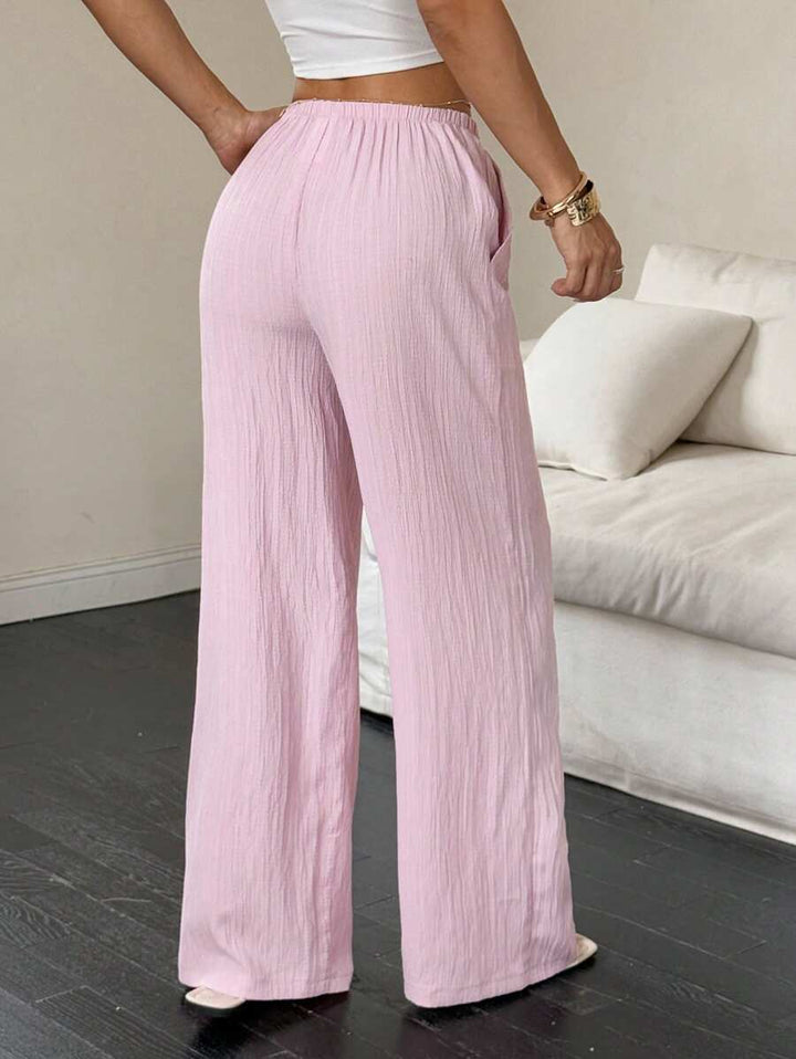 Flirla Casual | Versatile Solid Colour Wide-Leg Pants