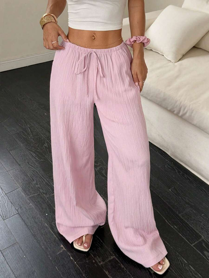 Flirla Casual | Versatile Solid Colour Wide-Leg Pants