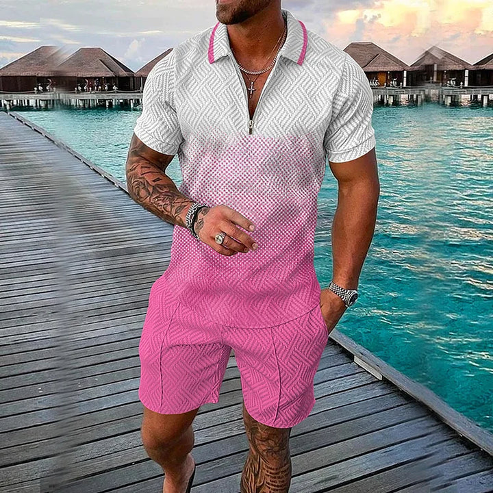 Ensemble polo et short dégradé tendance