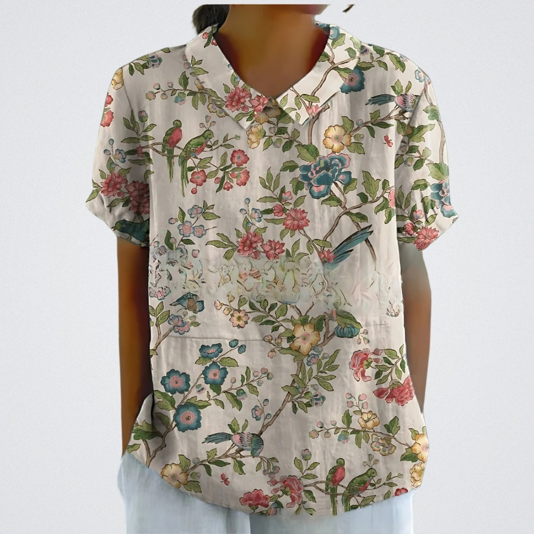 Valentine™ | Lina - Blouse en lin floral
