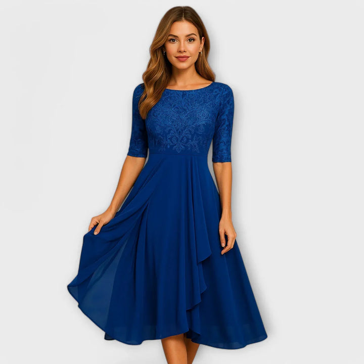 Martyna | Midi dress with lace sleeves