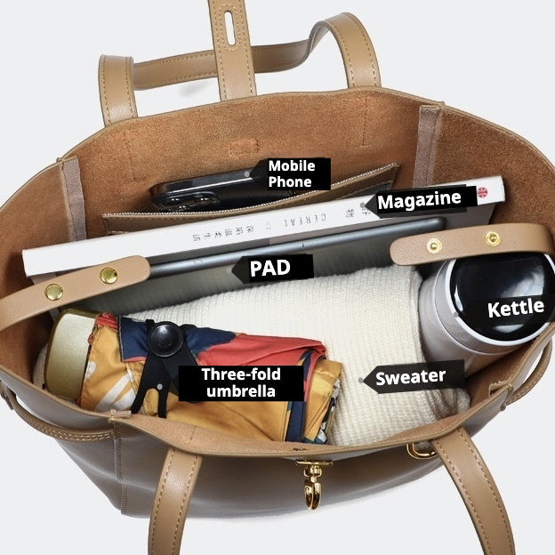 Elsen | Vintage Lock Leather Tote Bag