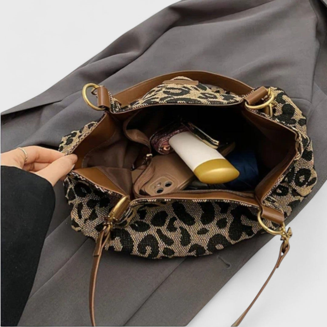Alizée | Leopard Print Canvas Shopping Bag