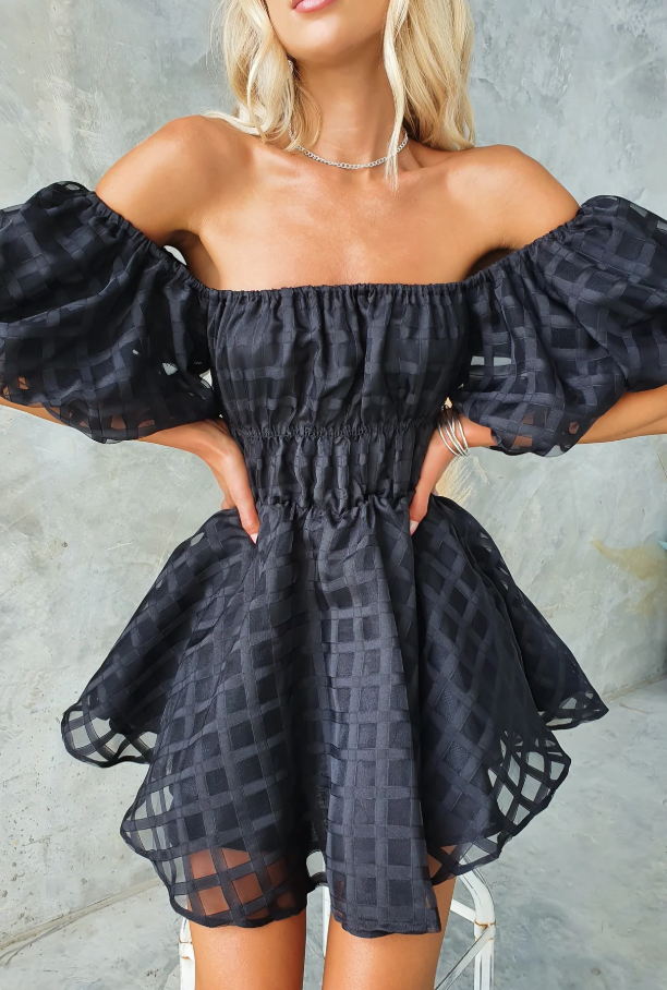 Evie | Mini Dress with Puff Sleeves