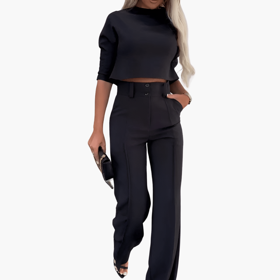Cleo | Elegant Crop Top Set