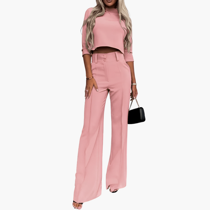 Cleo | Elegant Crop Top Set