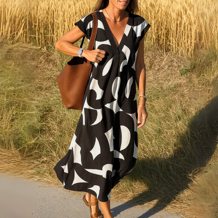 Laura | Maxi dress with artistic print