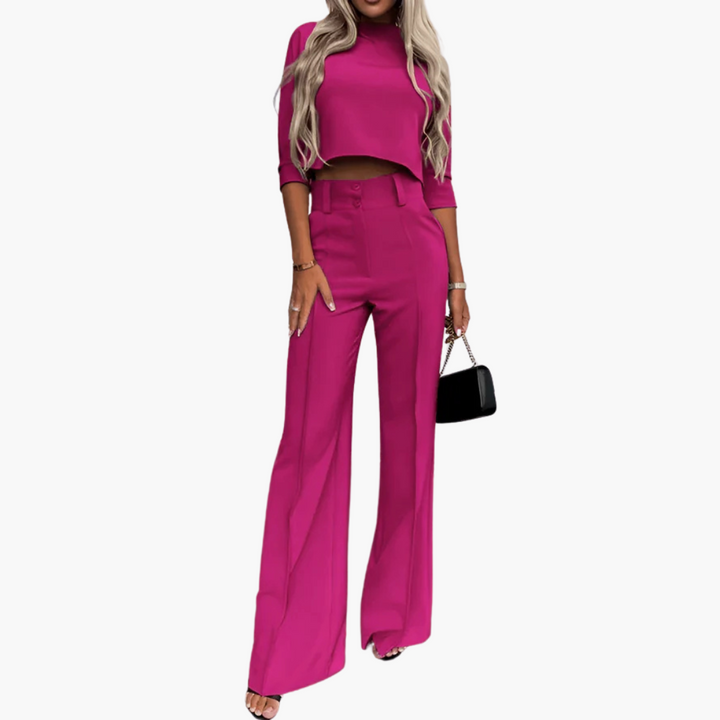Cleo | Elegant Crop Top Set
