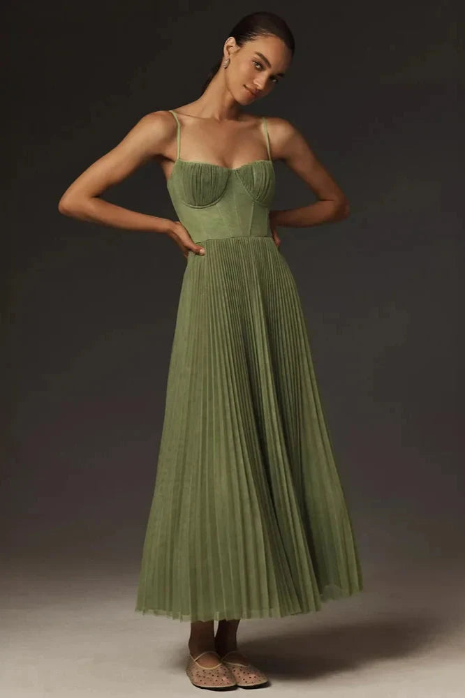 ISABELLA | Élégante robe midi plissée