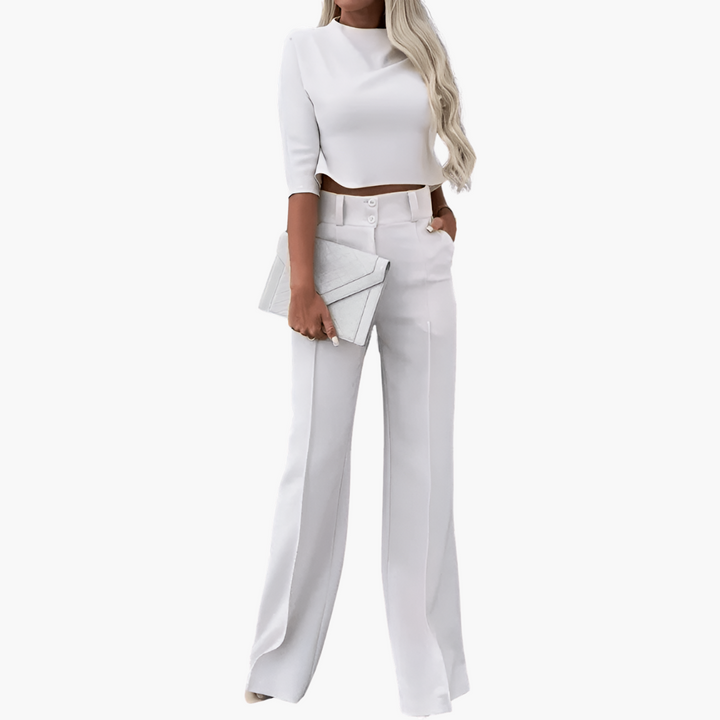 Cleo | Elegant Crop Top Set