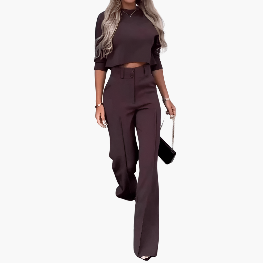 Cleo | Elegant Crop Top Set