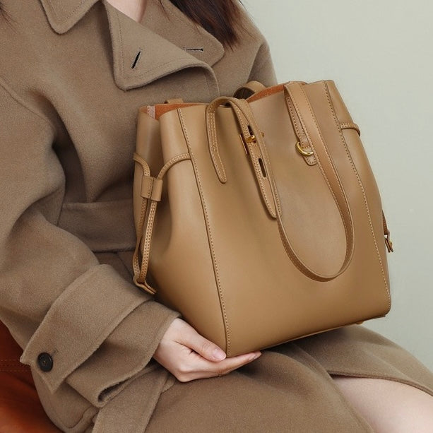 Elsen | Vintage Lock Leather Tote Bag