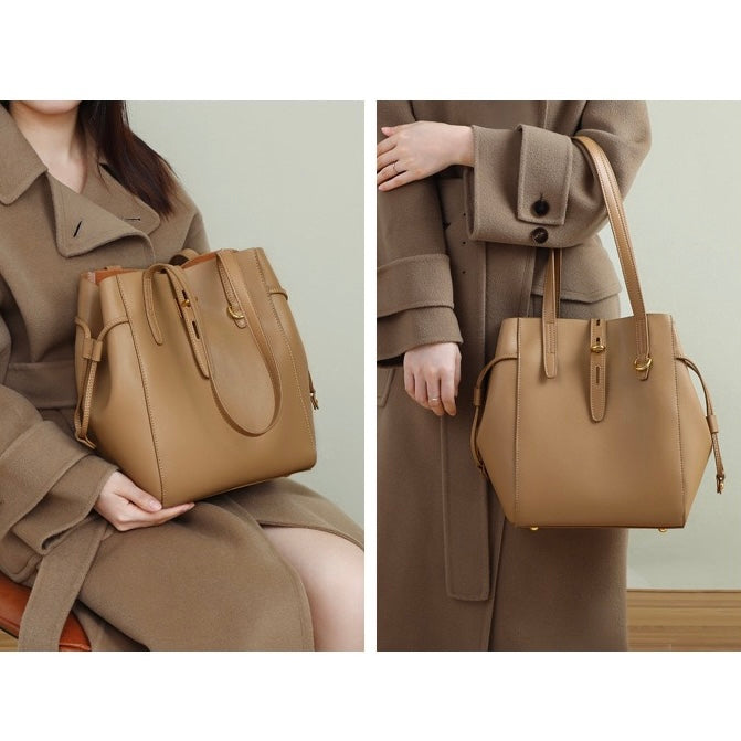 Elsen | Vintage Lock Leather Tote Bag