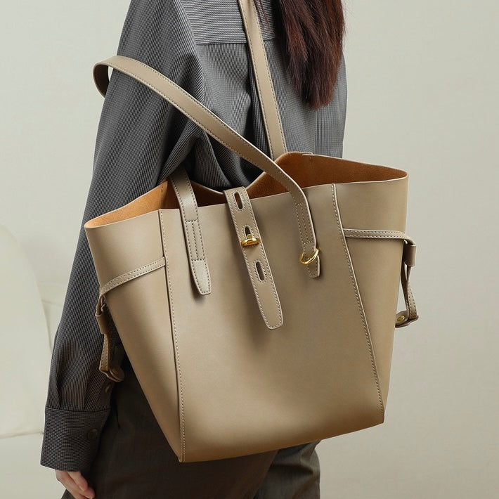 Elsen | Vintage Lock Leather Tote Bag