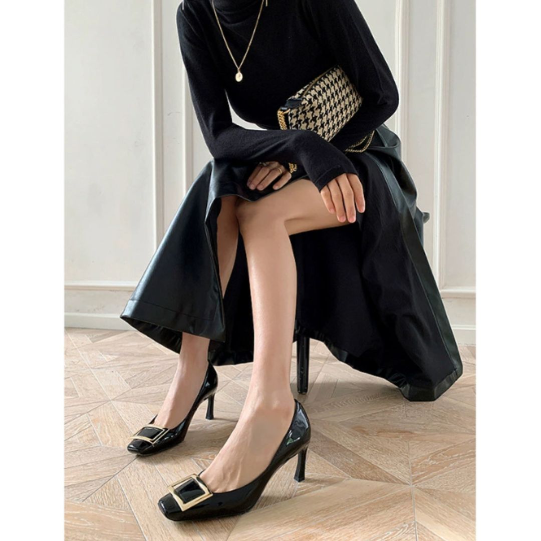 Norella | Stylish Block Heel Sandals with Metallic Accent