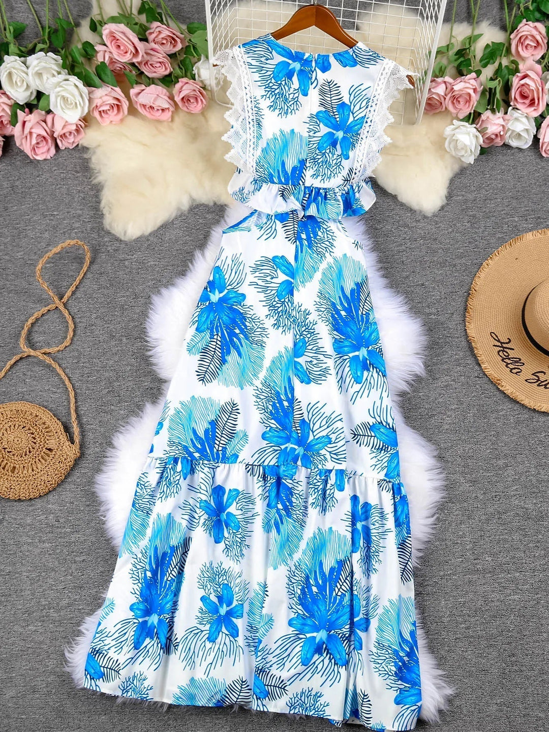 Margie | Fashionable Maxi Sleeveless Dress with Lace