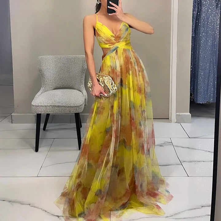 Carola | Charming Floral Print Maxi Dress