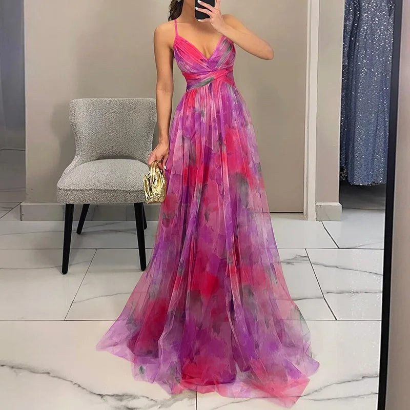 Carola | Charming Floral Print Maxi Dress