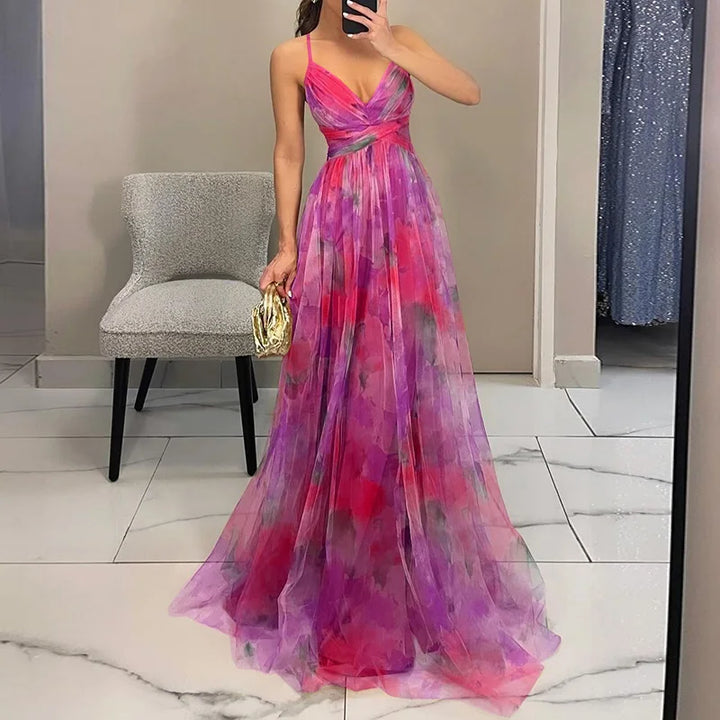 Carola | Charming Floral Print Maxi Dress