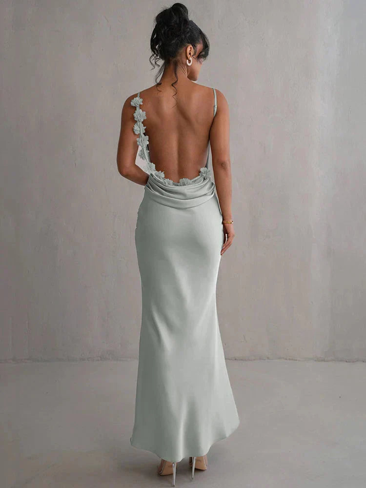 Cassiane | Satin Floral Dress
