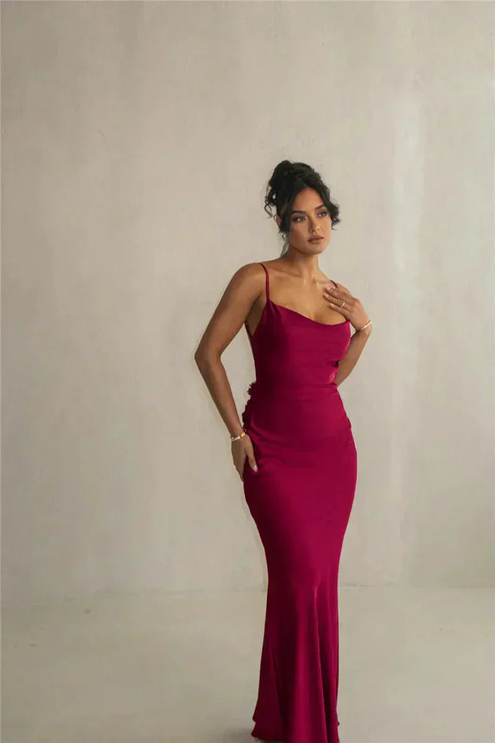 Cassiane | Satin Floral Dress