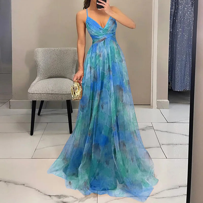 Carola | Charming Floral Print Maxi Dress