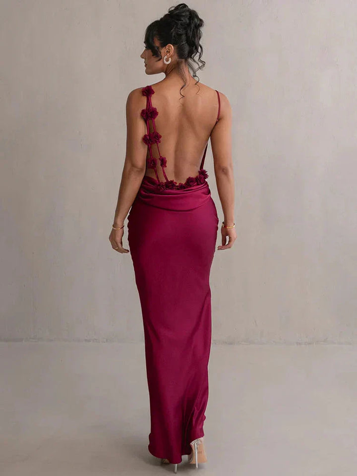 Cassiane | Satin Floral Dress