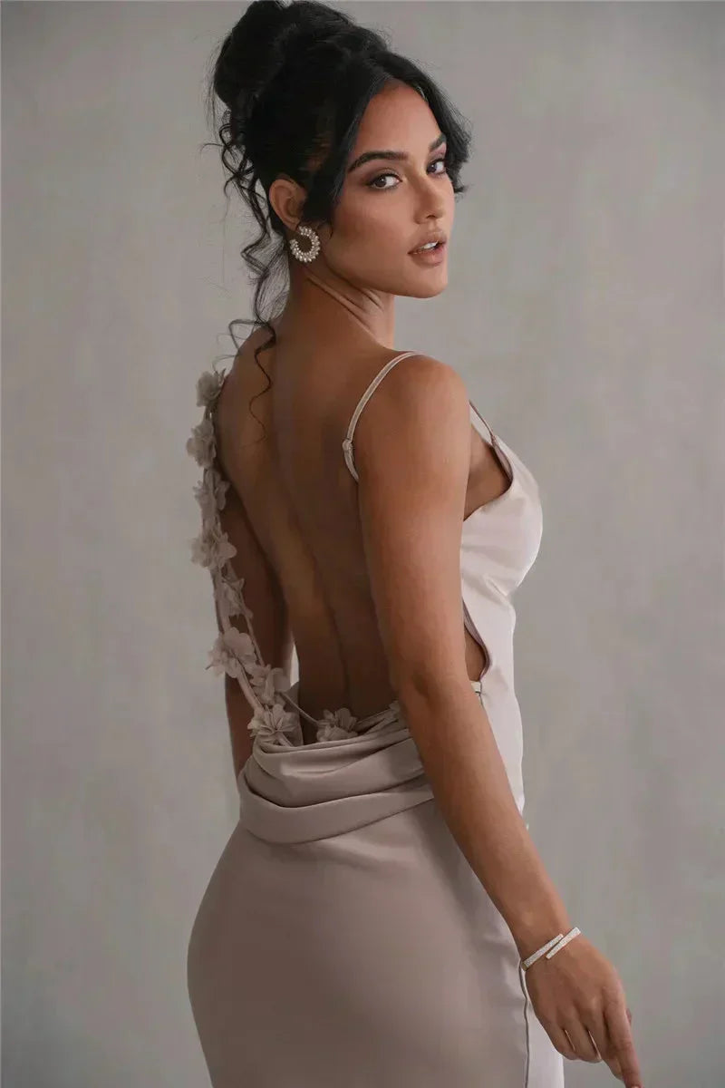 Cassiane | Satin Floral Dress