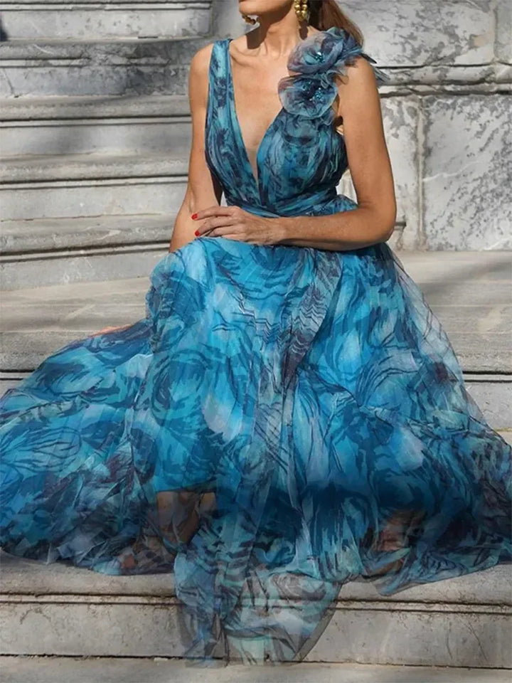 Lorena | Elegant Sleeveless Floral Maxi Dress