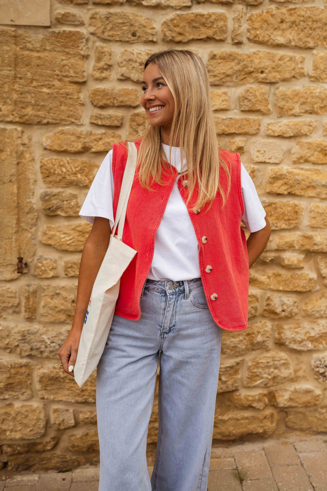 Elyzia | Gilet d'été en tissu texturé
