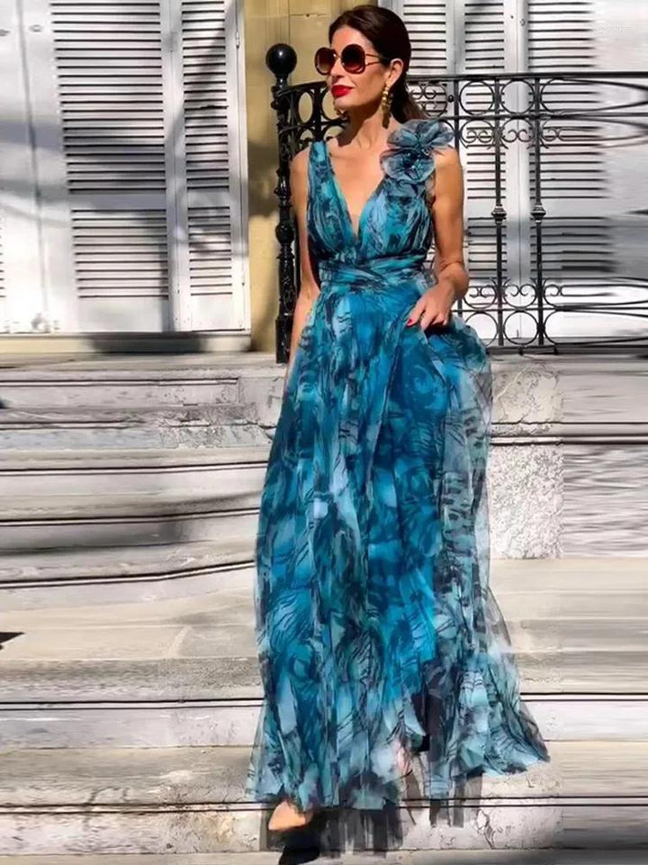 Lorena | Elegant Sleeveless Floral Maxi Dress