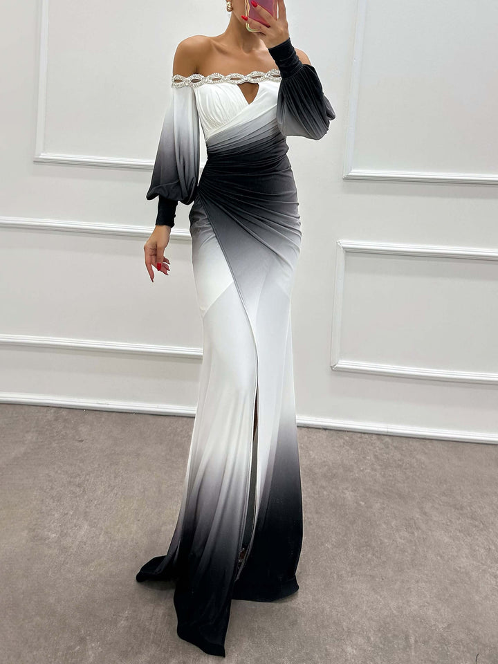 Delia | One-Shoulder Gradient Evening Dress