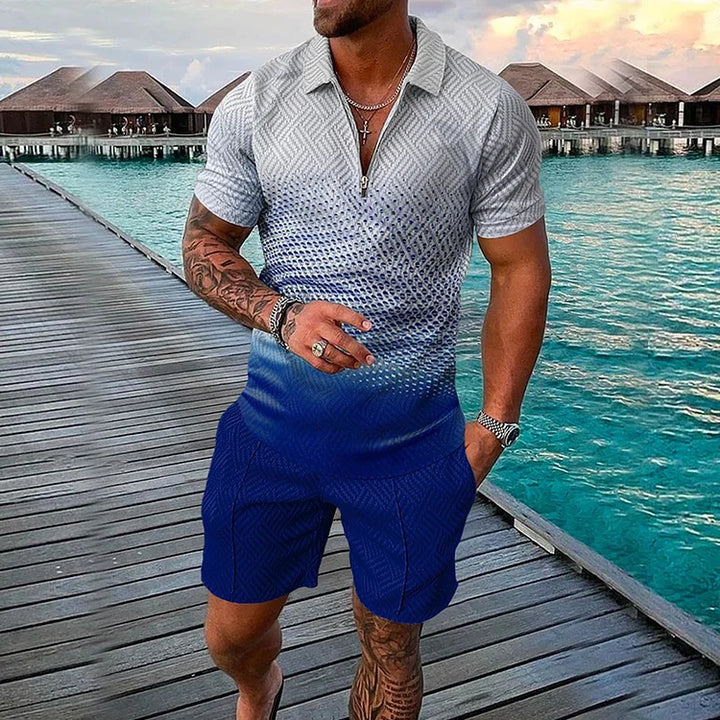 Ensemble polo et short dégradé tendance