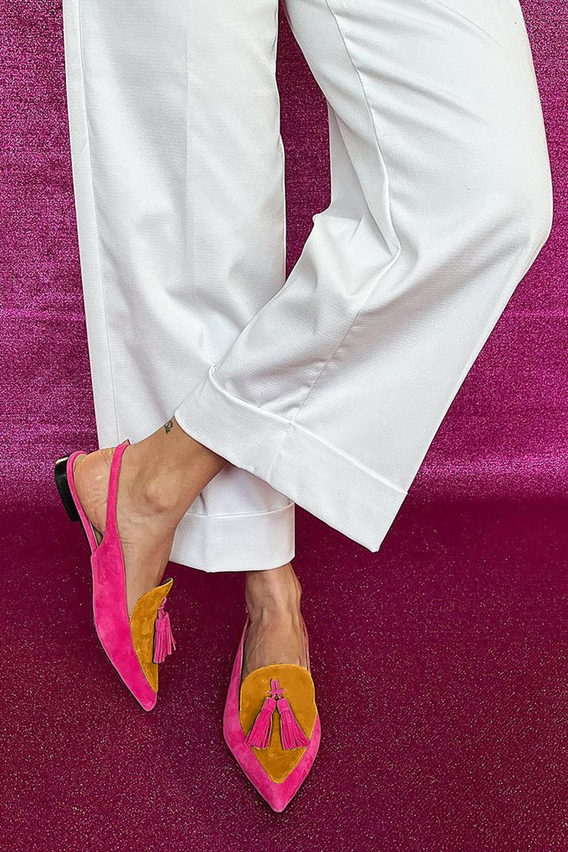 Tassella | Colorful Ballet Flats with Tassels and Decorative Ankle Strap