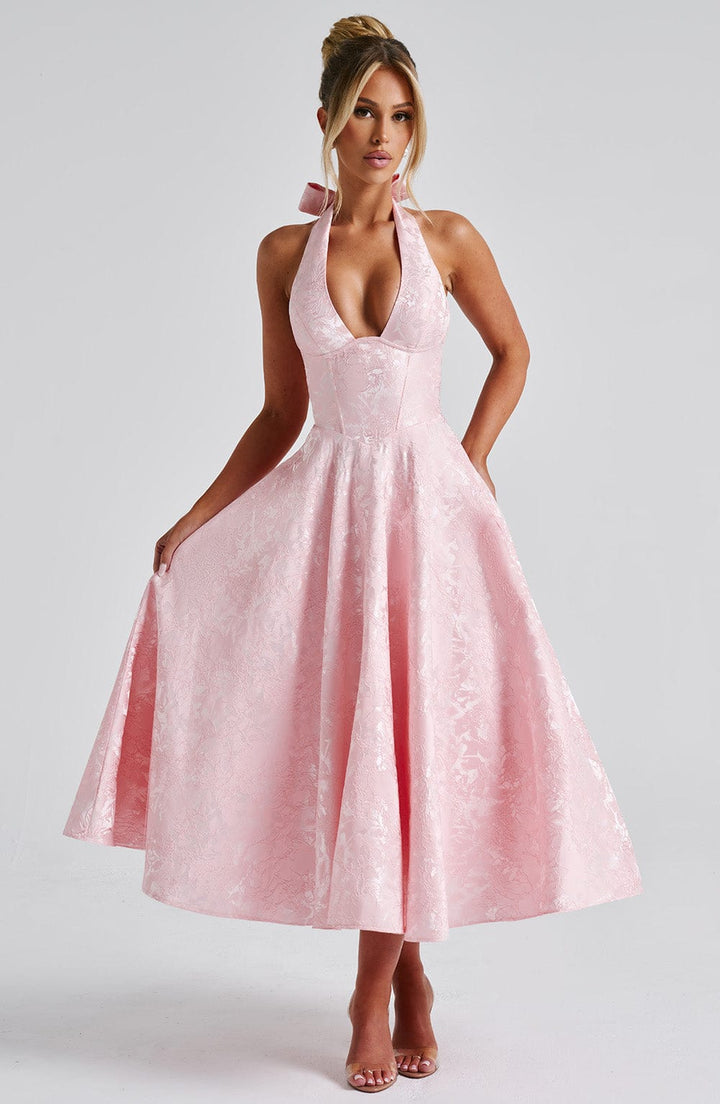 Ara™ | Midi Dress with a High Neckline