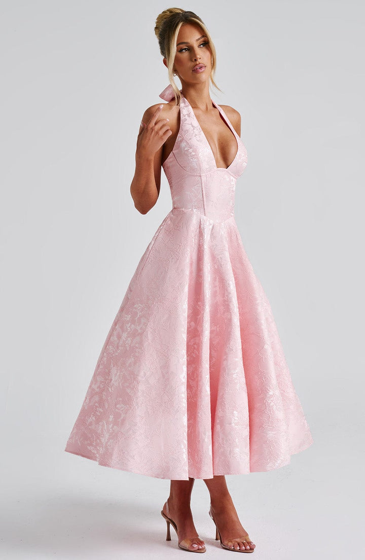 Ara™ | Midi Dress with a High Neckline