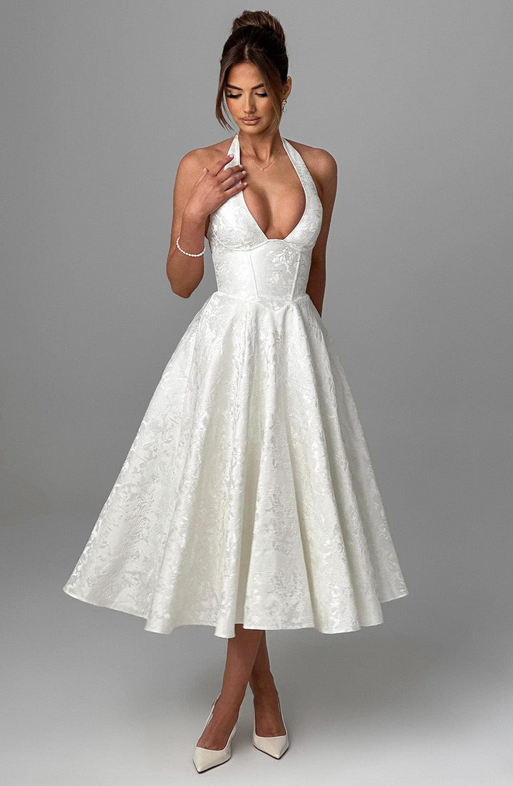 Ara™ | Midi Dress with a High Neckline