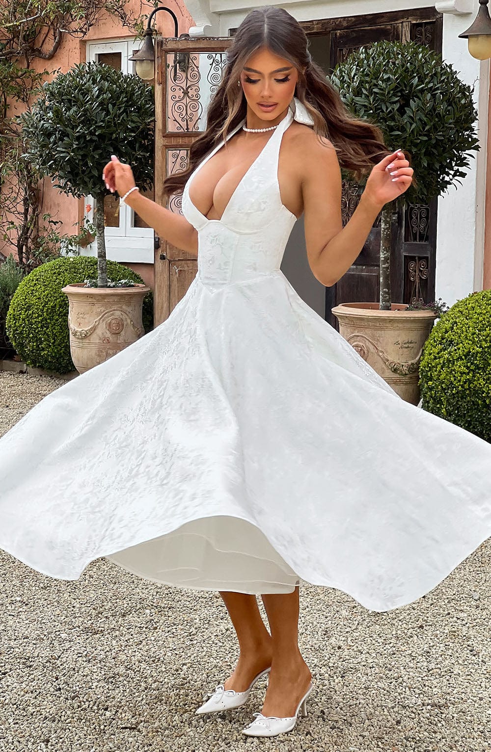 Ara™ | Midi Dress with a High Neckline