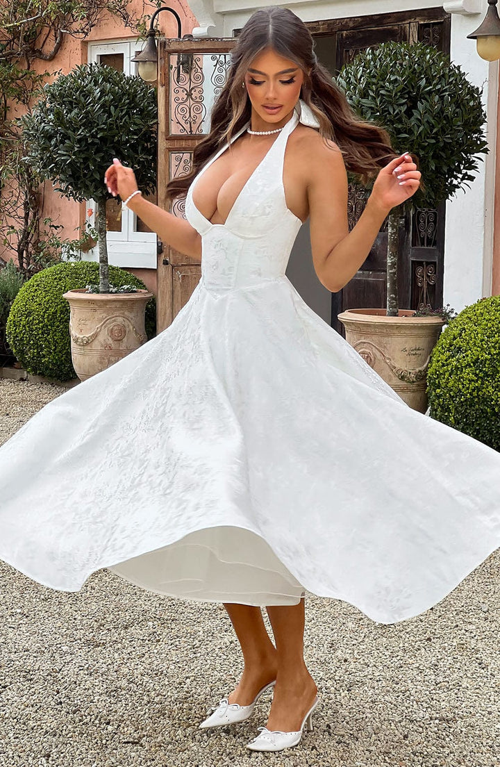 Ara™ | Midi Dress with a High Neckline