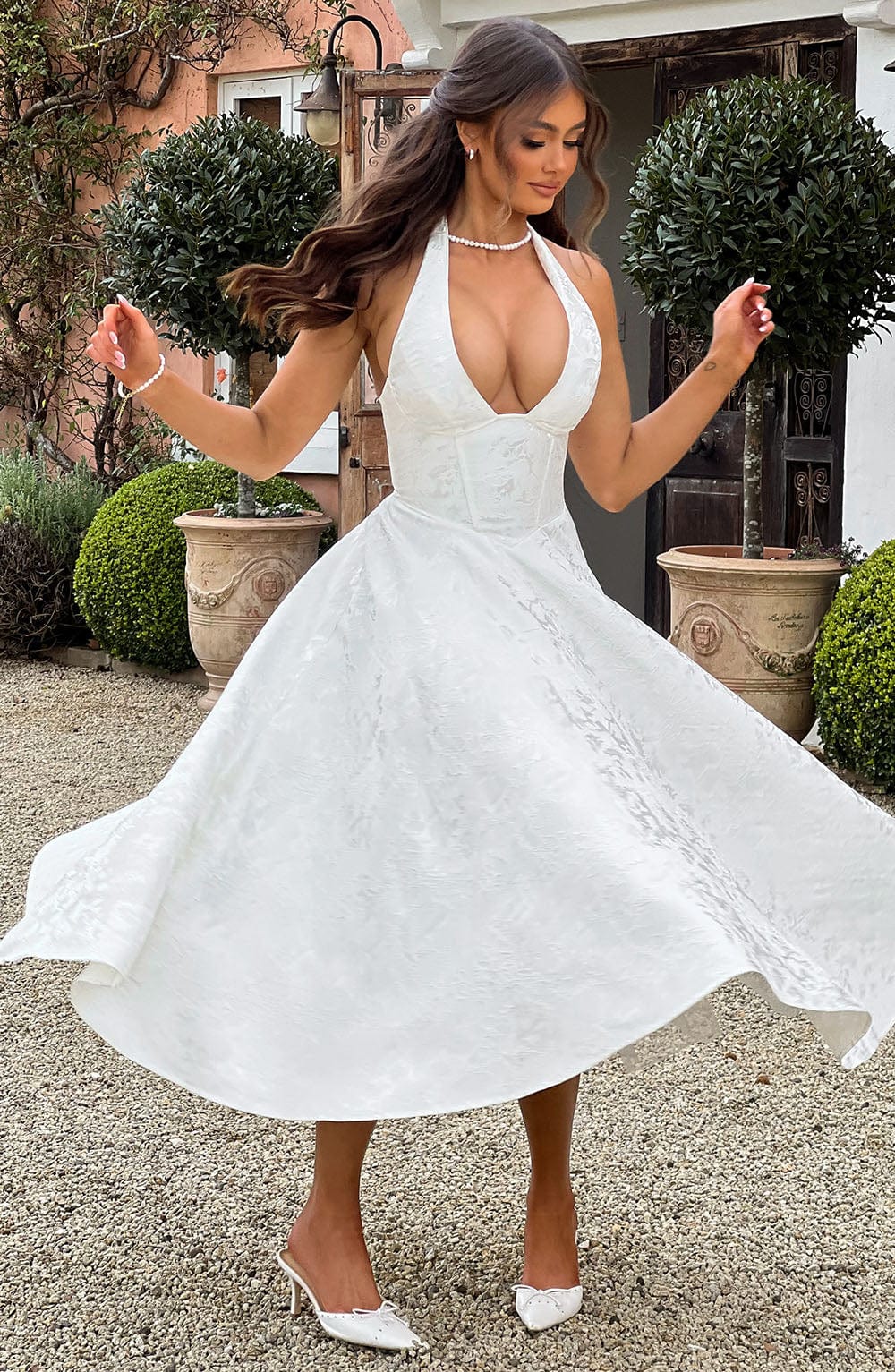 Ara™ | Midi Dress with a High Neckline