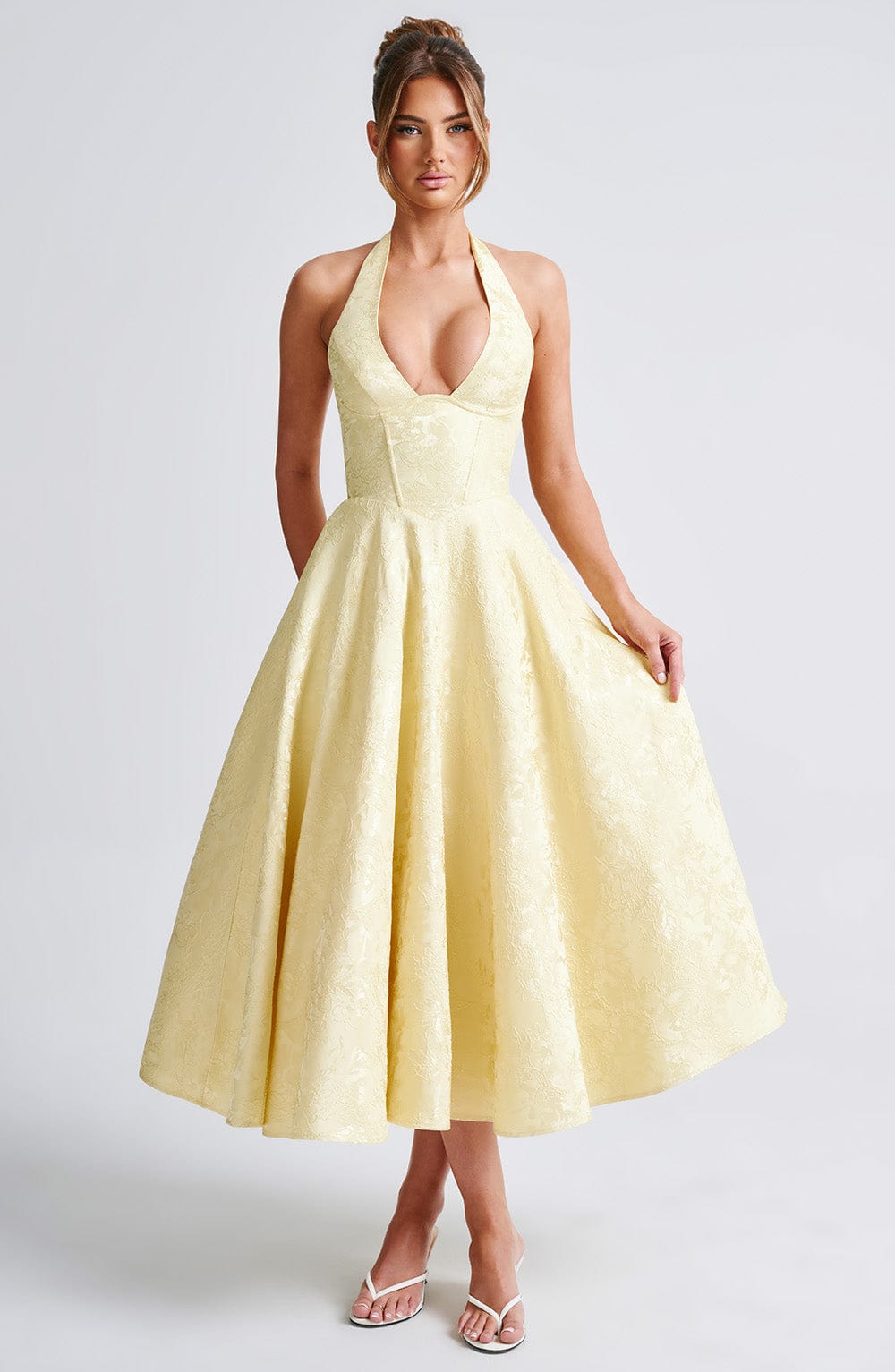 Ara™ | Midi Dress with a High Neckline