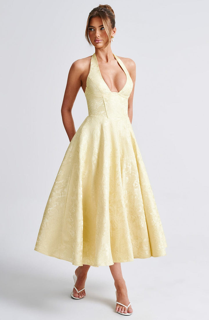 Ara™ | Midi Dress with a High Neckline