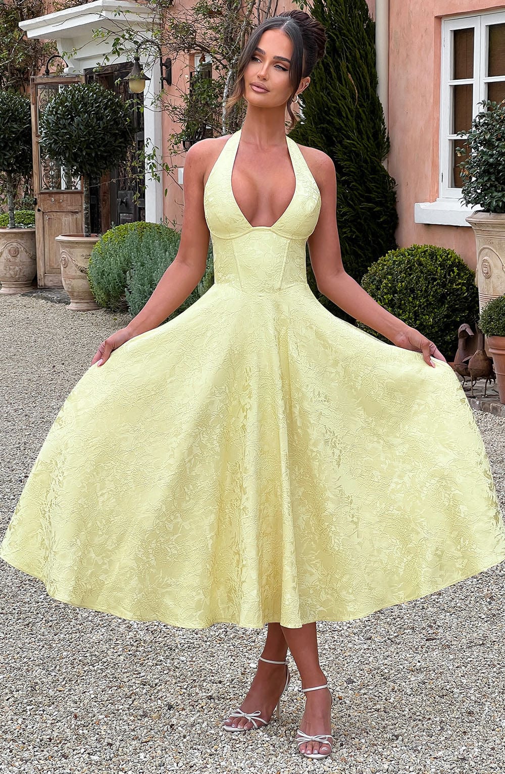 Ara™ | Midi Dress with a High Neckline
